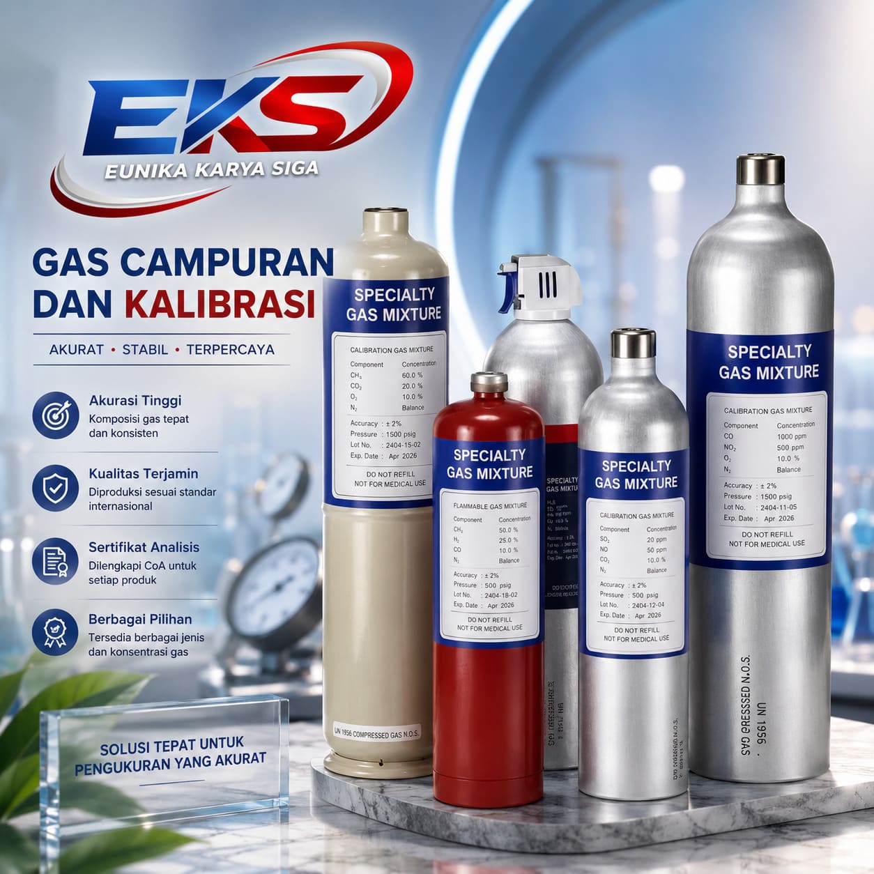 Distributor & Supplier Gas Campuran dan Gas Kalibrasi